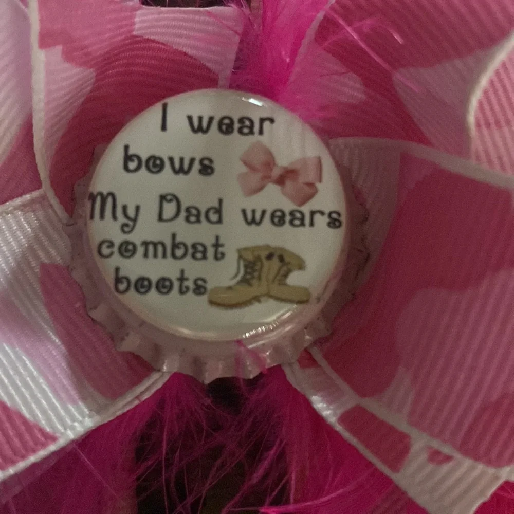 Handmade: I wear bows 🎀My Dad wears combat boots Hair bow